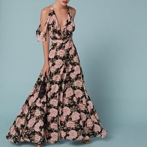 Reformation Cordelia dress in Roma (black rose print) Size 8 NWT